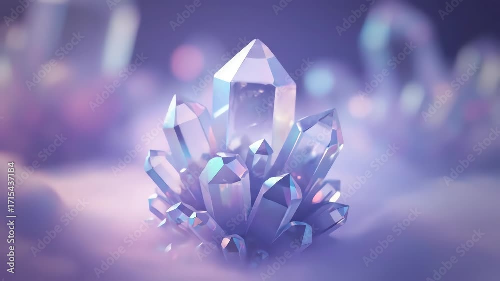 Wall mural abstract crystalline structures slowly growing and dissolving in a seamlessly looping ethereal anima
