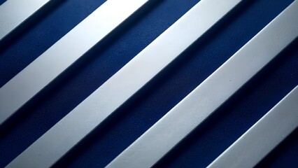 Obraz premium A close-up of metallic stripes on a dark blue surface, showcasing a sleek, modern design with a textured finish.