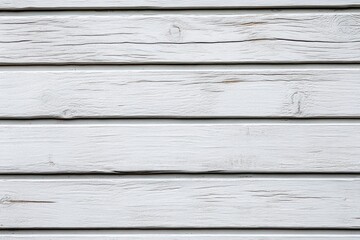 Obraz premium close-up view of horizontally aligned white wooden planks with visible grain texture and weathered surface