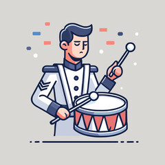 Illustration of a man playing in a marching band
