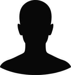 Anonymous silhouette portrait of a person head and shoulders isolated on modern minimalist design vector