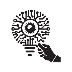 lot sensor vector silhouette clip art logo design concept  illustration