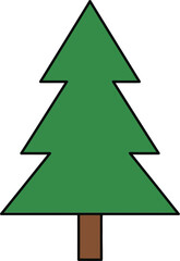 Green fir tree vector graphic isolated simple evergreen plant symbol for seasons holidays vector