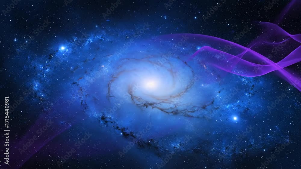 Canvas Prints abstract indigo energy waves pulsate and flow in a seamlessly looping cosmic blue galaxy pattern liq