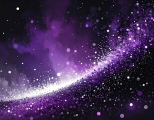 A dynamic display of purple and white sparkles creates a captivating abstract background.
