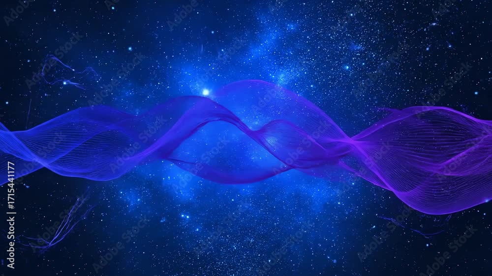 Canvas Prints abstract indigo energy waves pulsate and flow in a seamlessly looping cosmic blue galaxy pattern cel