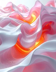 Abstract swirling pink and orange fabric