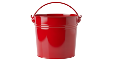 red bucket isolated on white