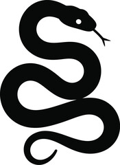 Fototapeta premium Black snake silhouette coiled vector