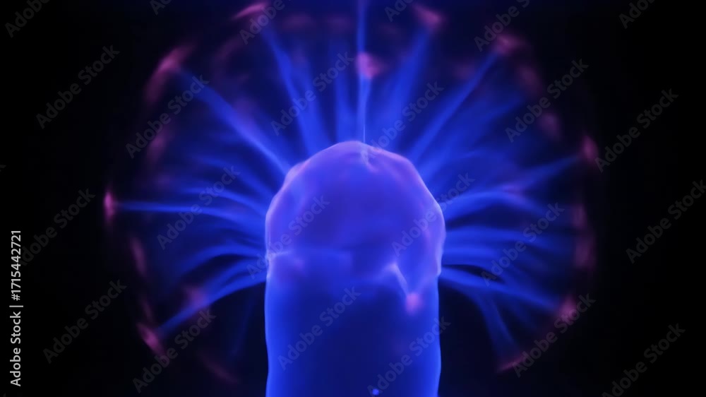 Wall mural abstract seamlessly looping video of a glowing ultraviolet plasma field rippling and shifting plasma