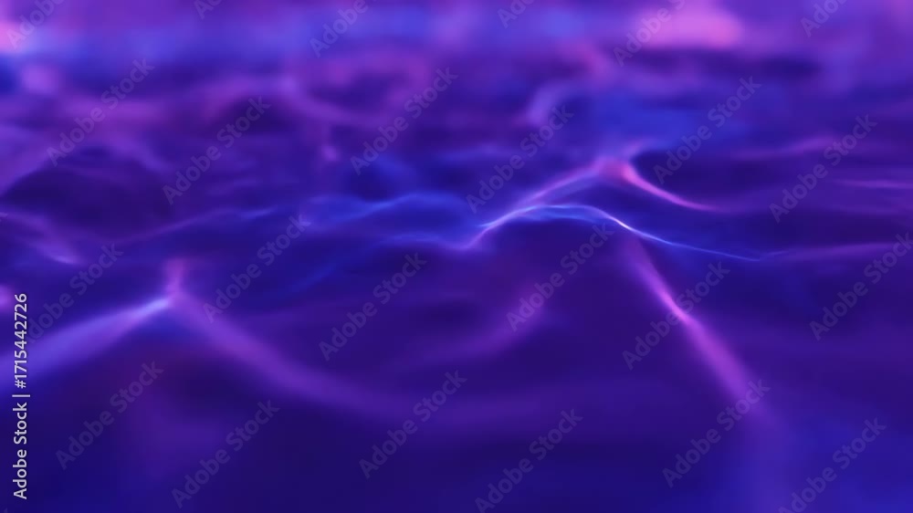 Wall mural abstract seamlessly looping video of a glowing ultraviolet plasma field rippling and shifting abstra