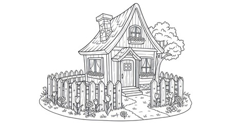 Cute little house illustration