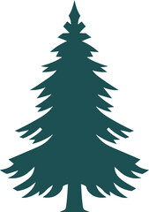 Stylized evergreen tree icon simple vector graphic for nature and forest themes vector