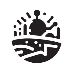 lot sensor vector silhouette clip art logo design concept  illustration