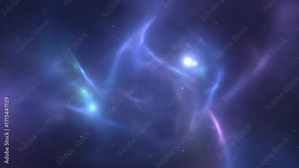 Poster astral glow swirls displaying ethereal, gentle, luminous motion, a calming seamlessly looping abstra