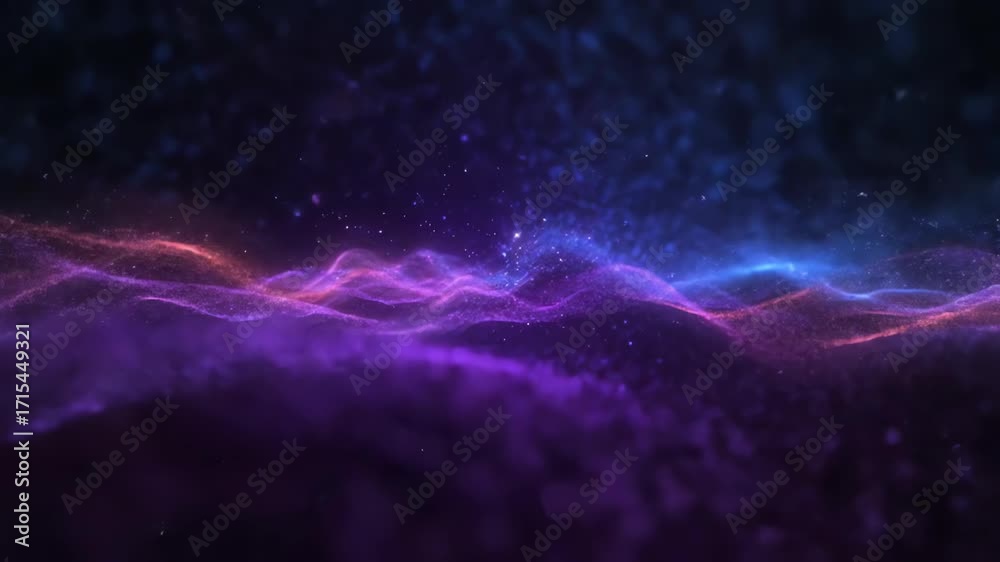 Poster cosmic energy field rippling and pulsing gently in a captivating, seamlessly looping video conceptua