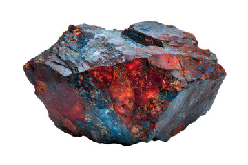 a rock with a red and blue color