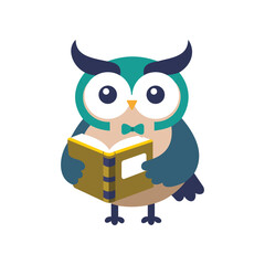 Vector Character Owl Carrying a Book