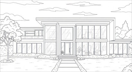 Modern house drawing