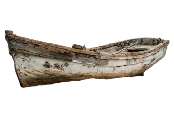 a boat is sitting on the ground with a white background