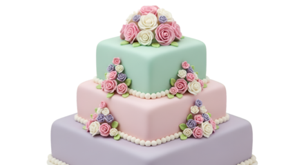 wedding cake with roses