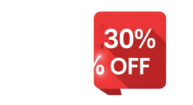 Amazing 30% off sale now! Don't miss this limited-time promotional offer, shop now and save bigisolated on transparent background