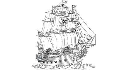 Pirate ship illustration