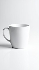 Fototapeta premium A plain white coffee mug, front view, on a white background