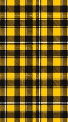 A vibrant pattern of yellow and black checkered fabric, featuring a structured, repeating design.