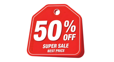 Don't miss out: Super sale! Get 50% off, best price! Grab this limited-time promotion todayisolated on transparent background
