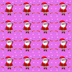 Santa Claus patterns for gift wrapping paper and fabric patterns