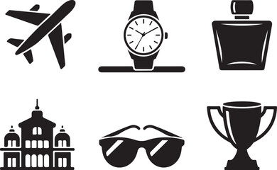 Travel luxury style success icons