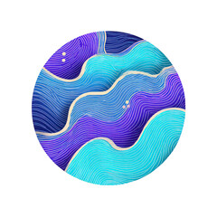 Abstract Circular Wave Pattern in Blue Purple and Cyan