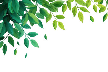Abstract Green Leaves Border Design