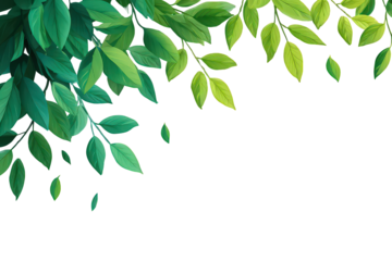 Abstract Green Leaves Border Design