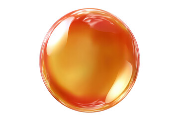 Abstract Orange Sphere with Transparent Background