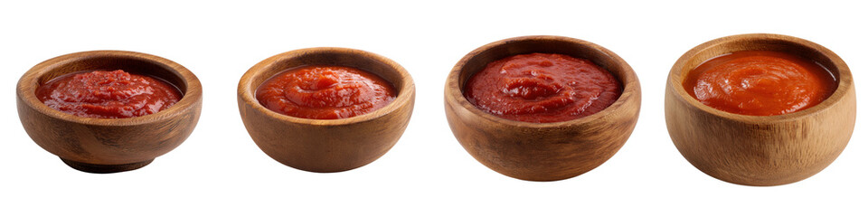 Various Bowls of Different Types of Tomato Sauce Condiments