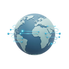 Fototapeta premium Global network connection illustration isolated PNG with Transparent Background