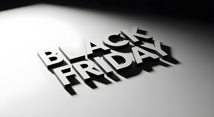 White scene with shadowed black Friday letters
