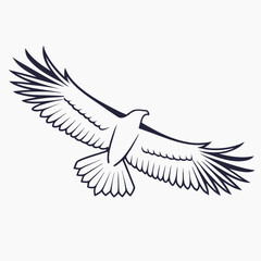 Obraz premium Majestic Eagle in Flight A Symbol of Freedom and Power Defined by Crisp Lines and Bold Silhouette