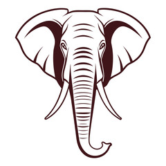 Obraz premium Majestic Elephant Head with Intricate Line Work A Stunning Wildlife Illustration Showcasing the Strength and Grace of these Animals