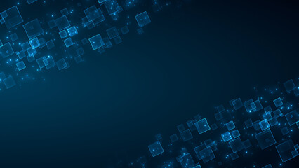 Quantum Flow Digital Convergence Business Corporate Technology Particles Tunnel Digital Background 