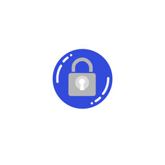 padlock inside a blue circle. Concept of security, privacy, data protection, safety, and access control.