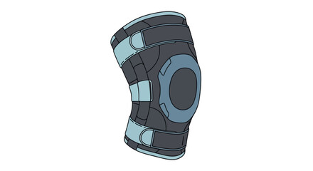 Orthopedic Knee Brace Illustration for Medical Support and Injury Recovery Visualization, Suitable for Healthcare Education and Rehabilitation Product Marketing