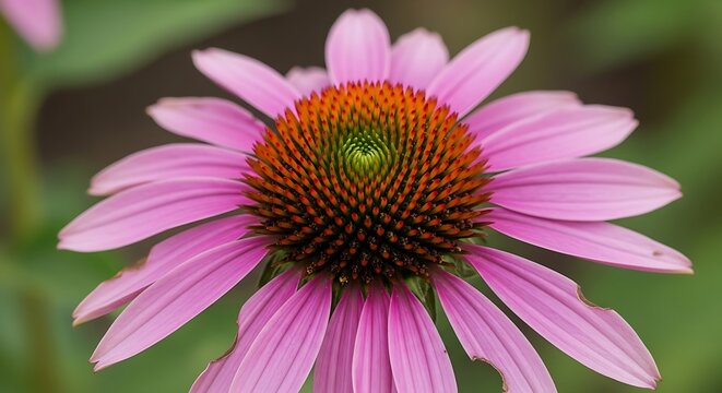 Vibrant pink purple coneflower in full bloom.