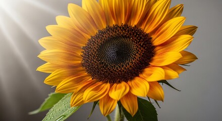 Fototapeta premium Radiant Sunflower Bloom Bathed in Sunlight - A Symbol of Summer.