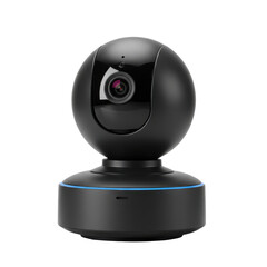 Black surveillance camera for home security isolated PNG with Transparent Background