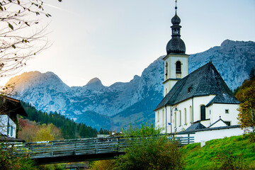 Fototapeta premium St Sebastian Church in Ramsau - Germany