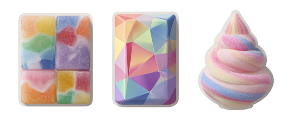 Fototapeta premium Colorful Isolated Candy Shapes on Transparent Background for Creative Projects