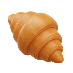 Fresh croissant pastry baked for breakfast isolated PNG with Transparent Background